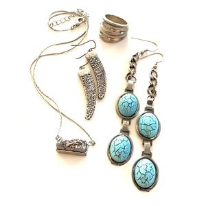 Lot of 4 Silver Boho Jewelry